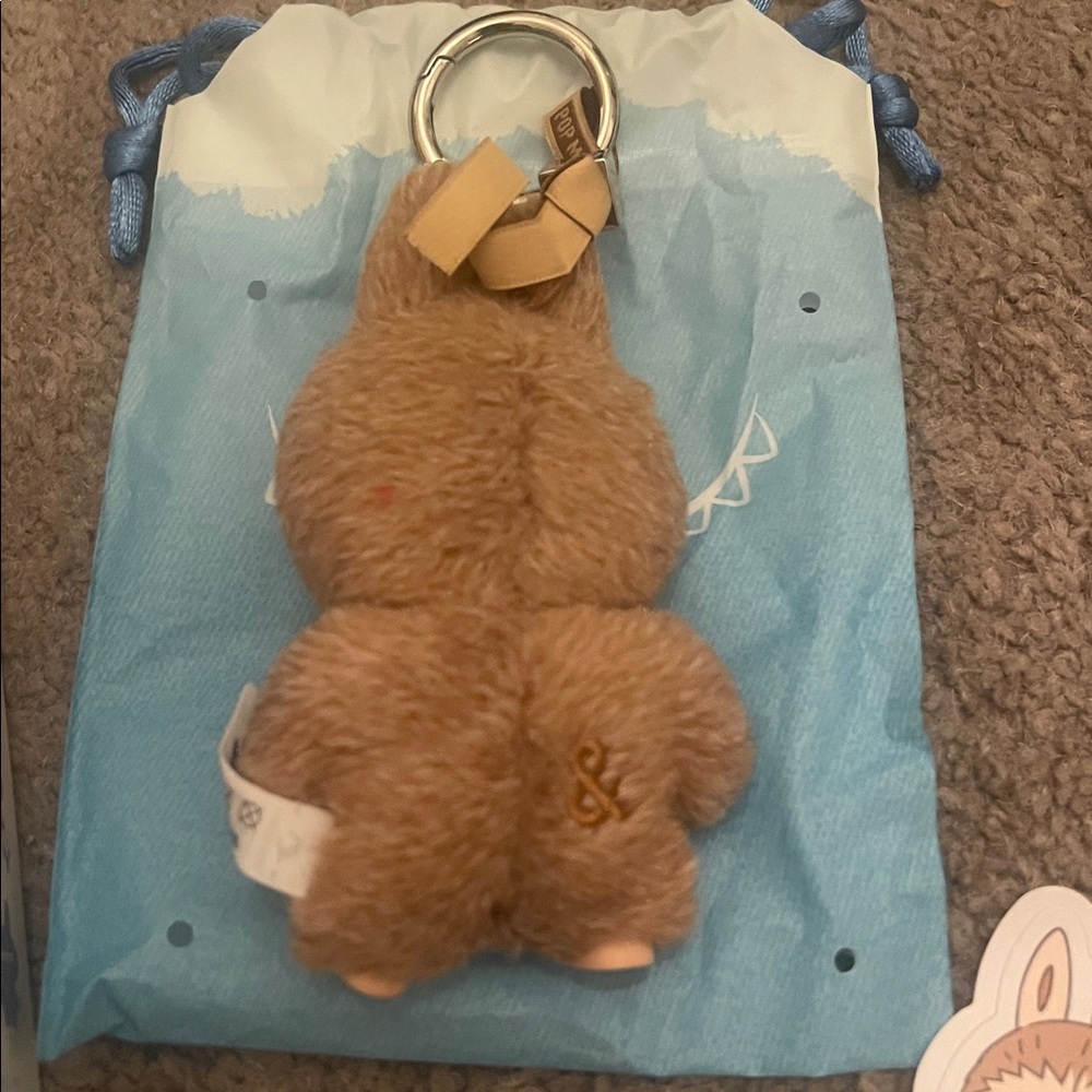 Pop Mart Brown Labubu‎ V4 Pin for Love & for And Keychain - Picture 2 of 3